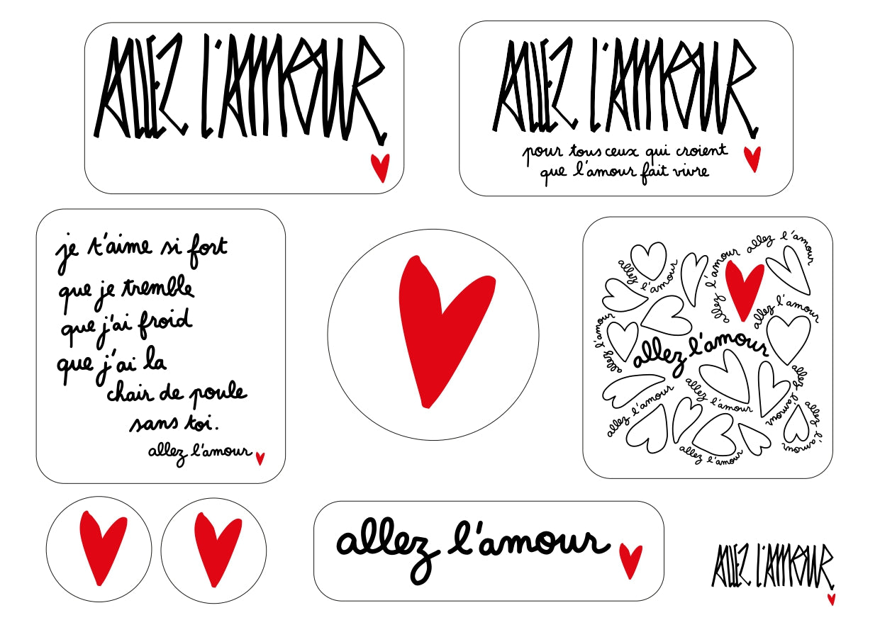 Stickers Allez l’Amour en papier recyclé